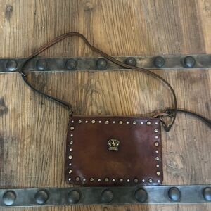 Pratesi Brown Crossbody Bag with Studded Detail